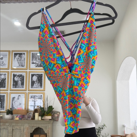 Luli Fama Star Girl Colorful Reversible One Piece Swimsuit - Picture 6 of 8